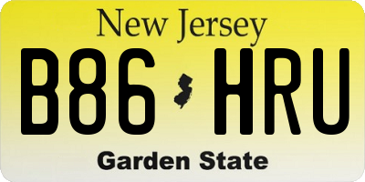NJ license plate B86HRU