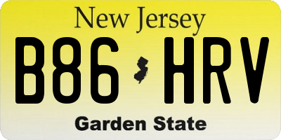 NJ license plate B86HRV