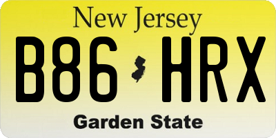 NJ license plate B86HRX