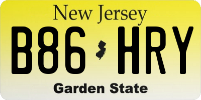 NJ license plate B86HRY