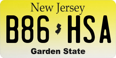 NJ license plate B86HSA