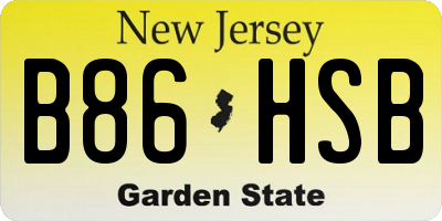NJ license plate B86HSB