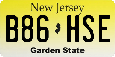 NJ license plate B86HSE