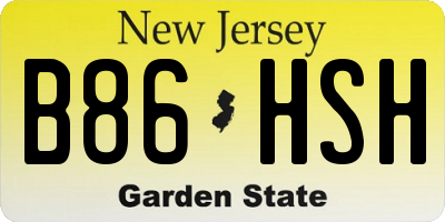 NJ license plate B86HSH