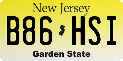 NJ license plate B86HSI