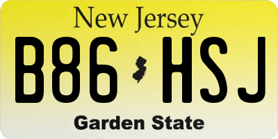 NJ license plate B86HSJ