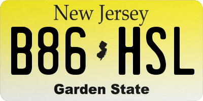 NJ license plate B86HSL