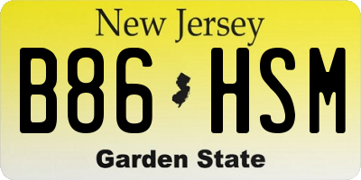 NJ license plate B86HSM