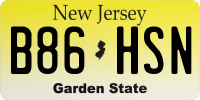 NJ license plate B86HSN