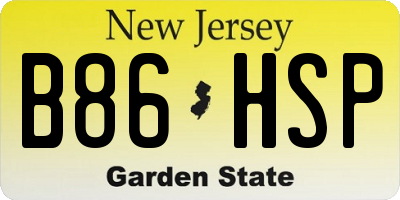 NJ license plate B86HSP