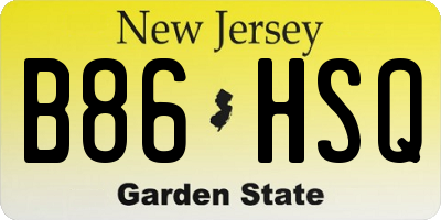 NJ license plate B86HSQ