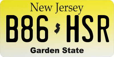 NJ license plate B86HSR