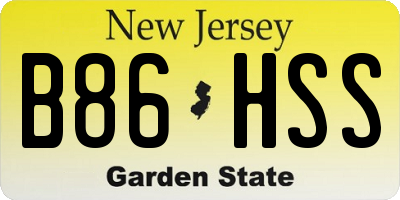 NJ license plate B86HSS