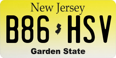 NJ license plate B86HSV