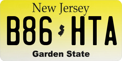 NJ license plate B86HTA