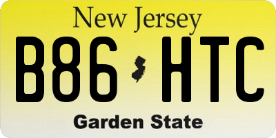 NJ license plate B86HTC