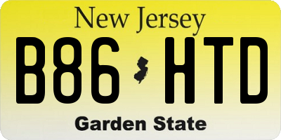 NJ license plate B86HTD