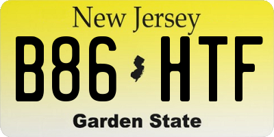 NJ license plate B86HTF