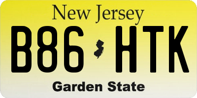 NJ license plate B86HTK