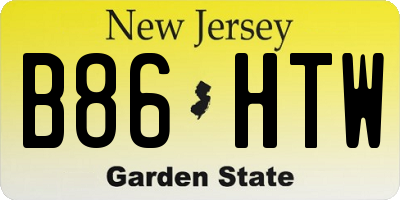 NJ license plate B86HTW