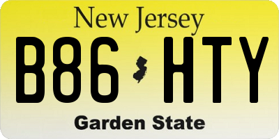 NJ license plate B86HTY