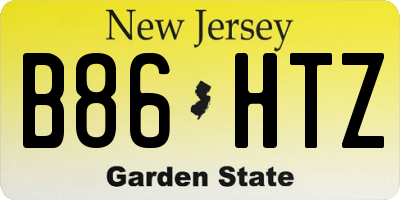 NJ license plate B86HTZ