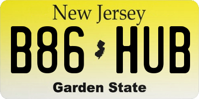 NJ license plate B86HUB