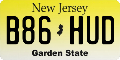 NJ license plate B86HUD