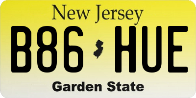 NJ license plate B86HUE