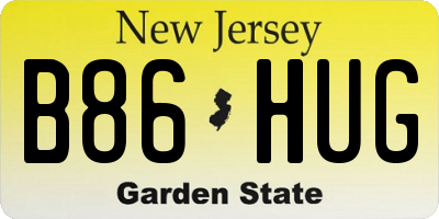 NJ license plate B86HUG