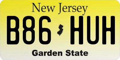 NJ license plate B86HUH