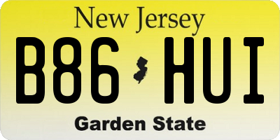 NJ license plate B86HUI