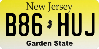 NJ license plate B86HUJ