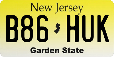 NJ license plate B86HUK