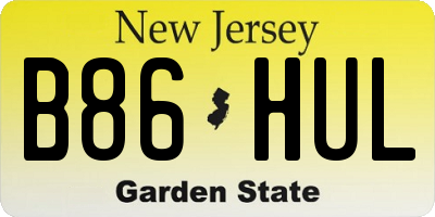 NJ license plate B86HUL