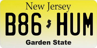 NJ license plate B86HUM