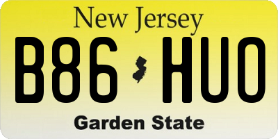 NJ license plate B86HUO