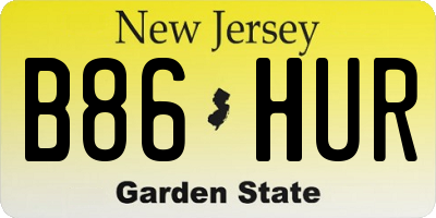 NJ license plate B86HUR