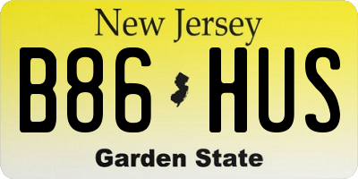 NJ license plate B86HUS