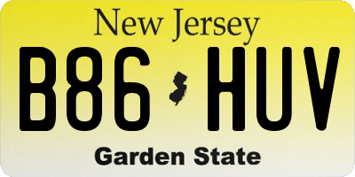 NJ license plate B86HUV