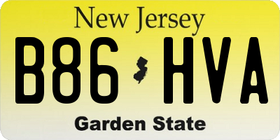 NJ license plate B86HVA