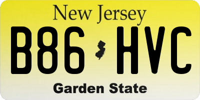 NJ license plate B86HVC