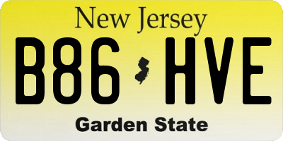 NJ license plate B86HVE