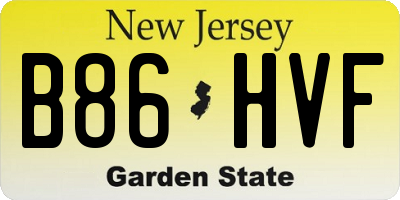 NJ license plate B86HVF