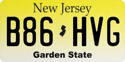 NJ license plate B86HVG