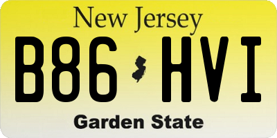 NJ license plate B86HVI