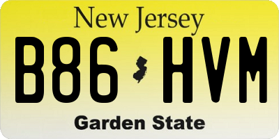 NJ license plate B86HVM