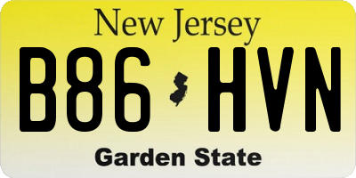 NJ license plate B86HVN
