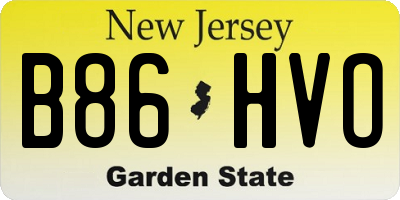 NJ license plate B86HVO