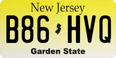 NJ license plate B86HVQ